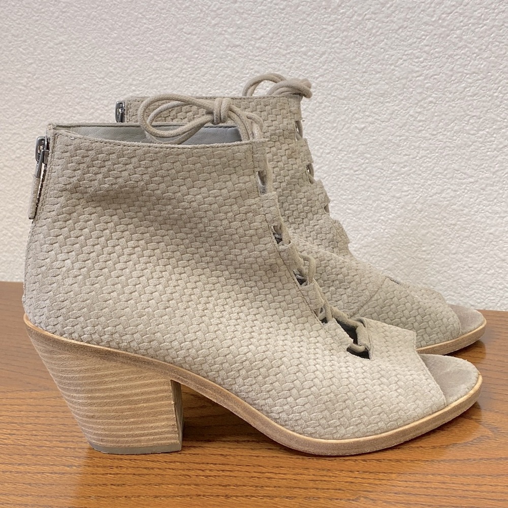 Eileen Fisher Slew Suede Bootie Peep Toe Boots Ladies Boots Size 7.5